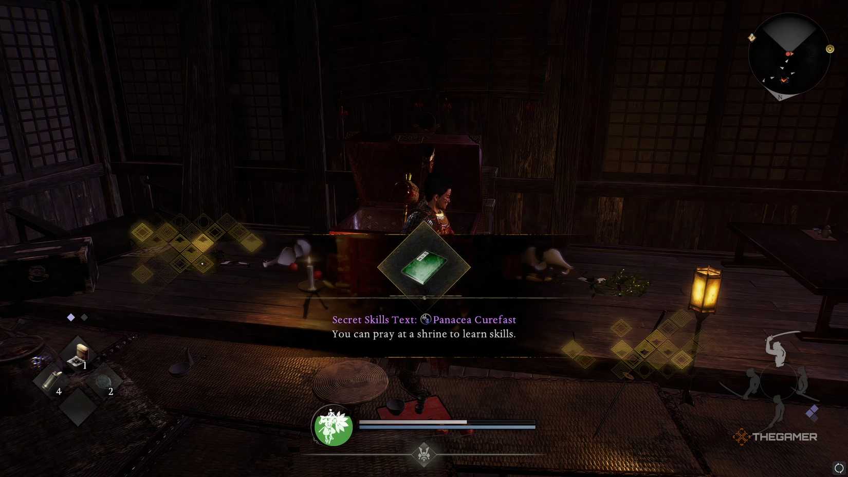 Getting Panacea Curefast secret skill text in Nioh 3.
