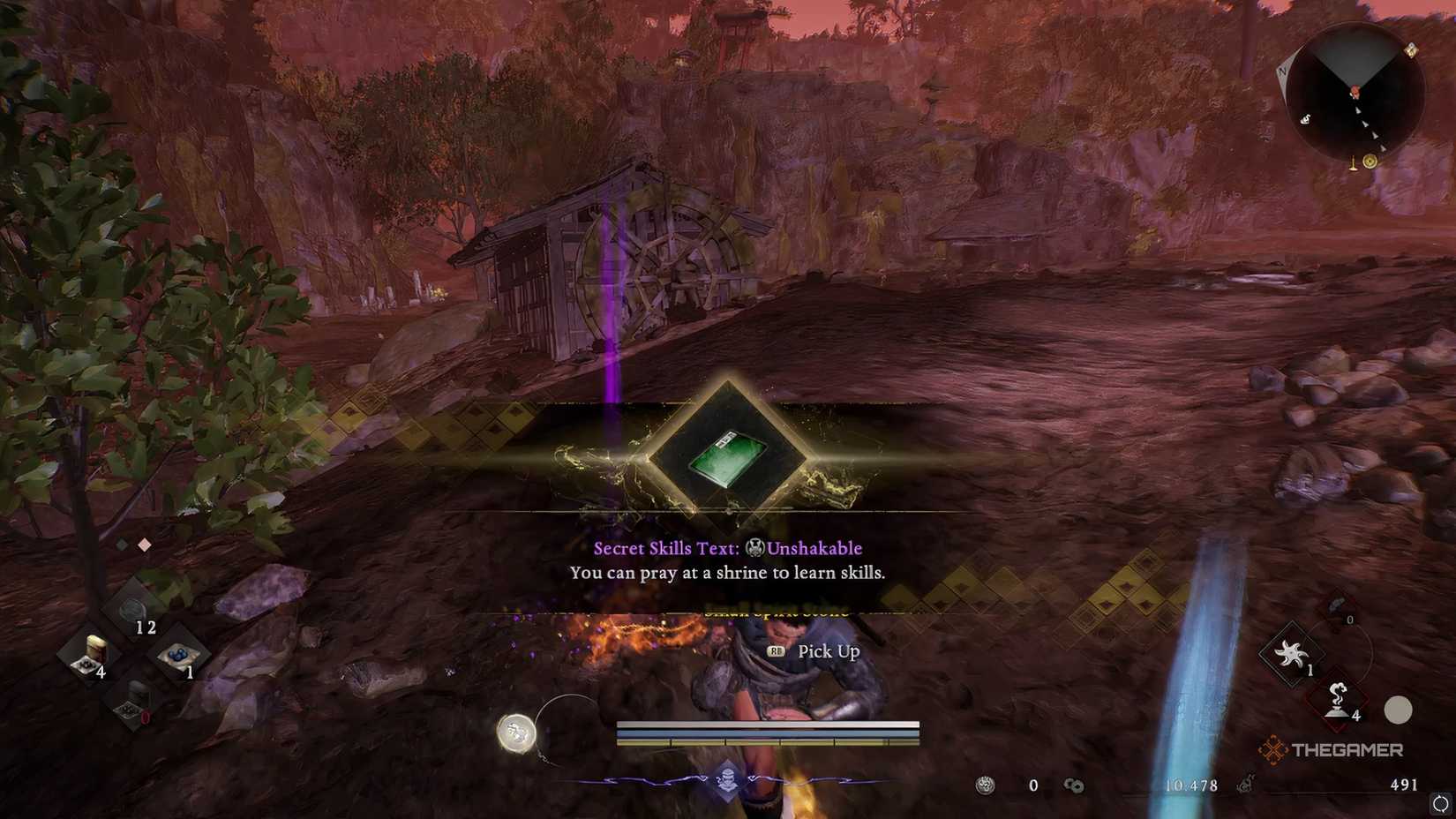 Getting the unshakable secret skill text in Nioh 3.