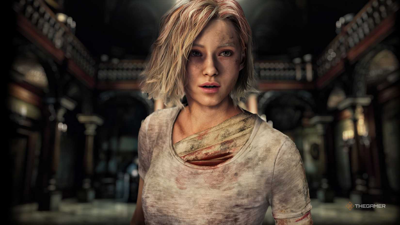 Grace from Resident Evil Requiem in Spencer Mansion.