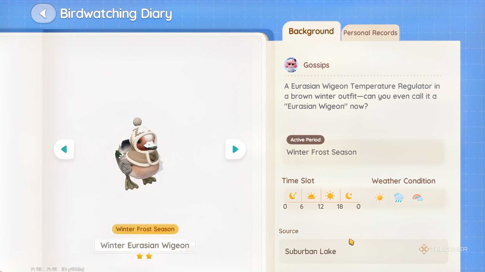 Eurasian Vision's journal entry wearing a Hearttopia hat.