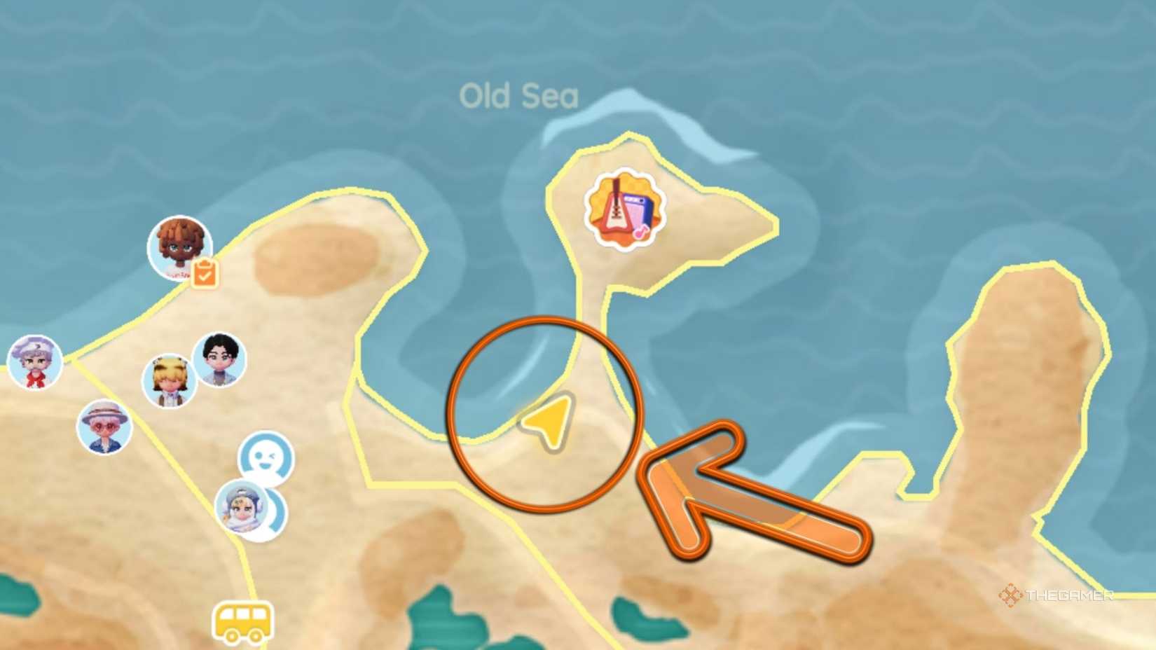Heartopia map showing where a penguin trough is.