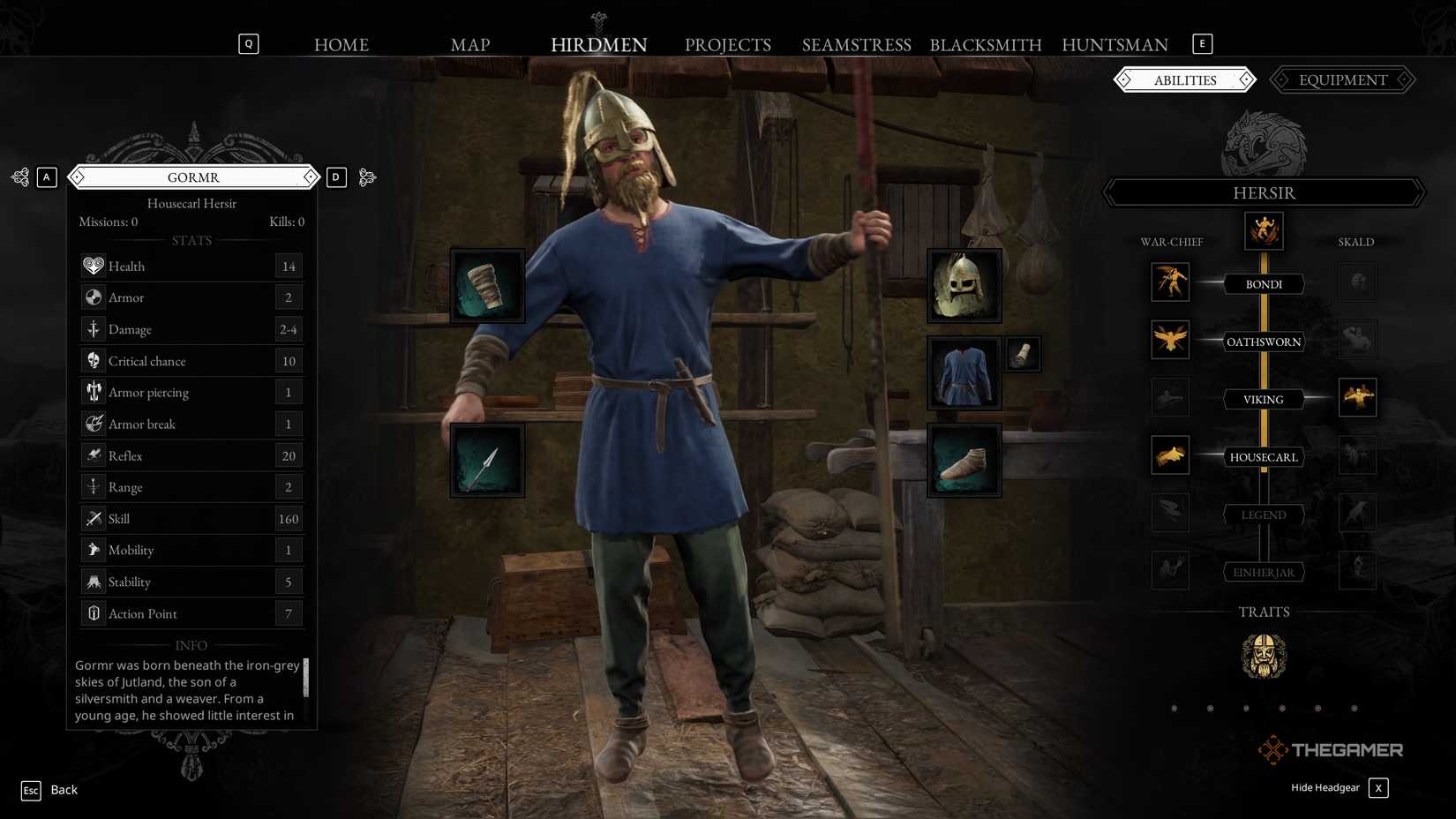 Hersir loadout screen in Norse Oath Of Blood.