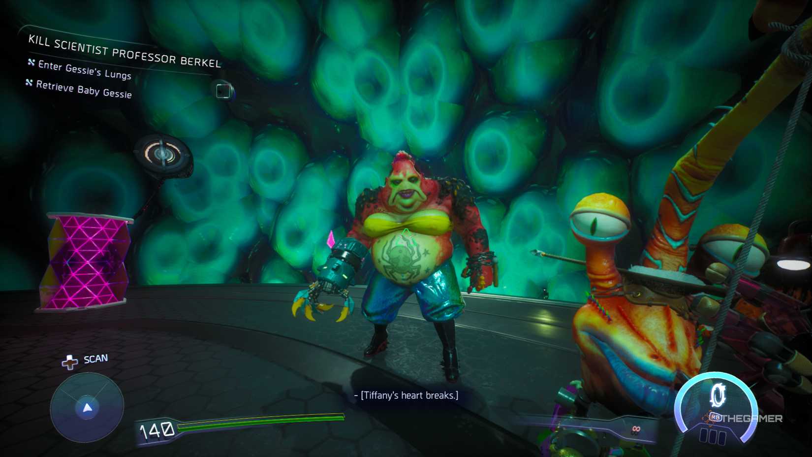 Tiffany making a sad expression in High on Life 2.