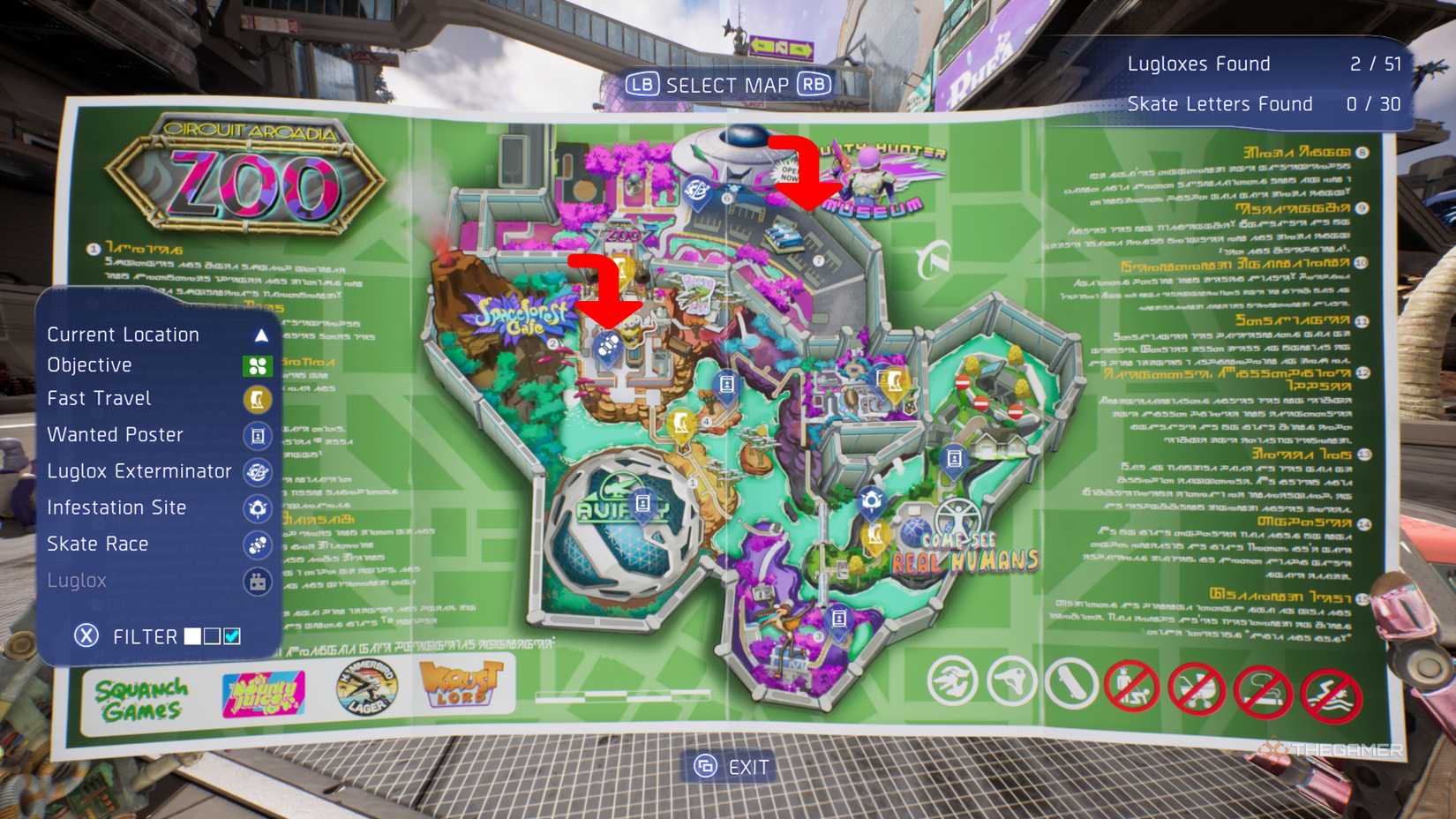 The Skate Challenge Map Circuit Arcadia Zoo in High On Life 2.