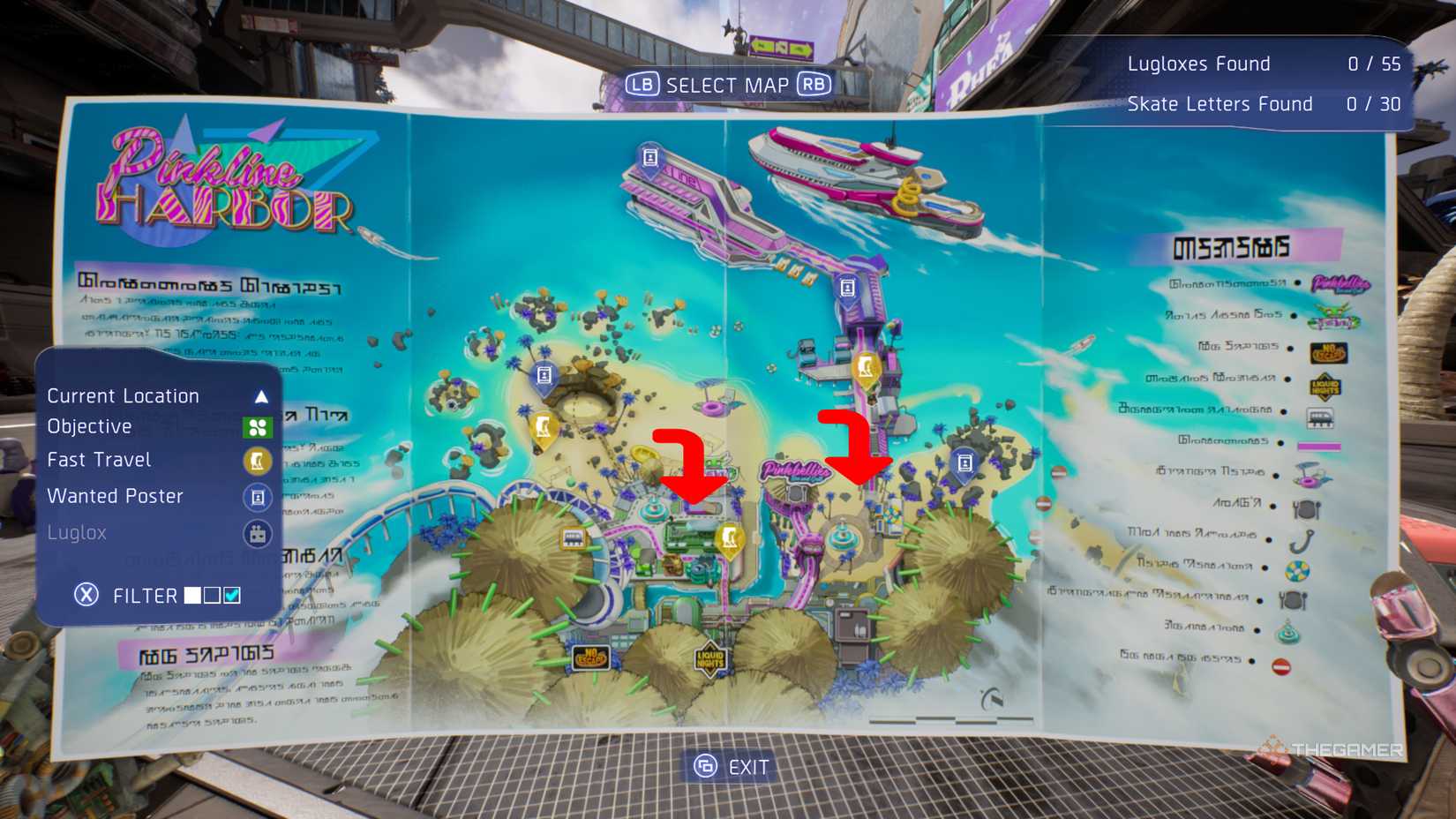 Skate Challenge map Pinkline Harbor in High On Life 2.