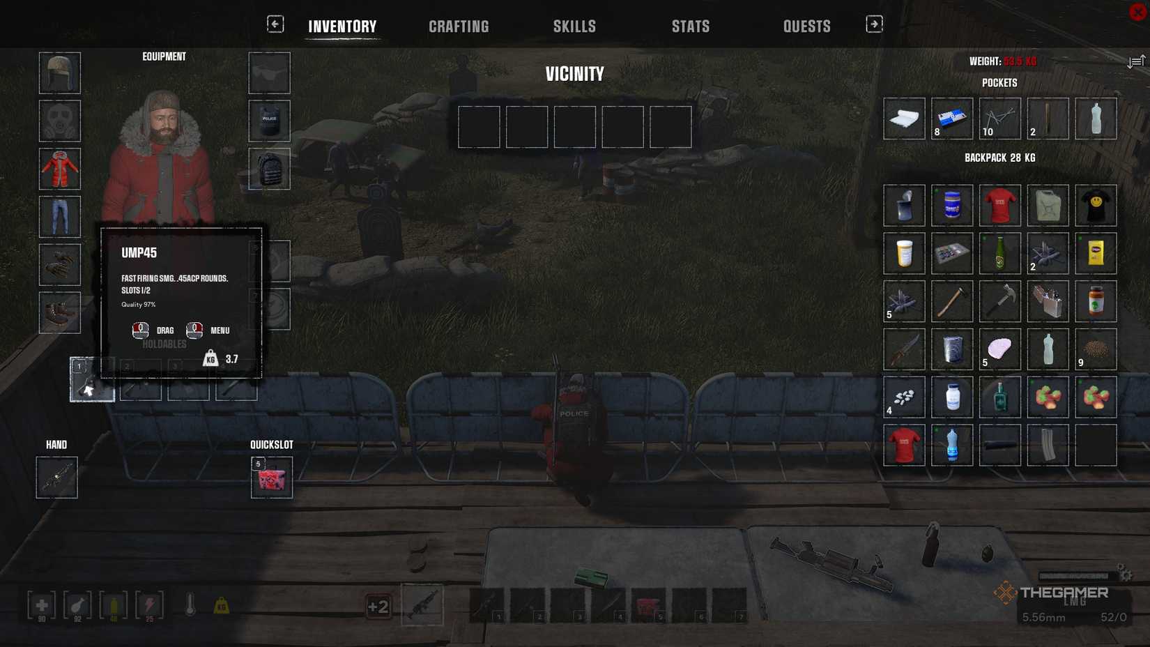 List tab showing UMP5 in HumanitZ.