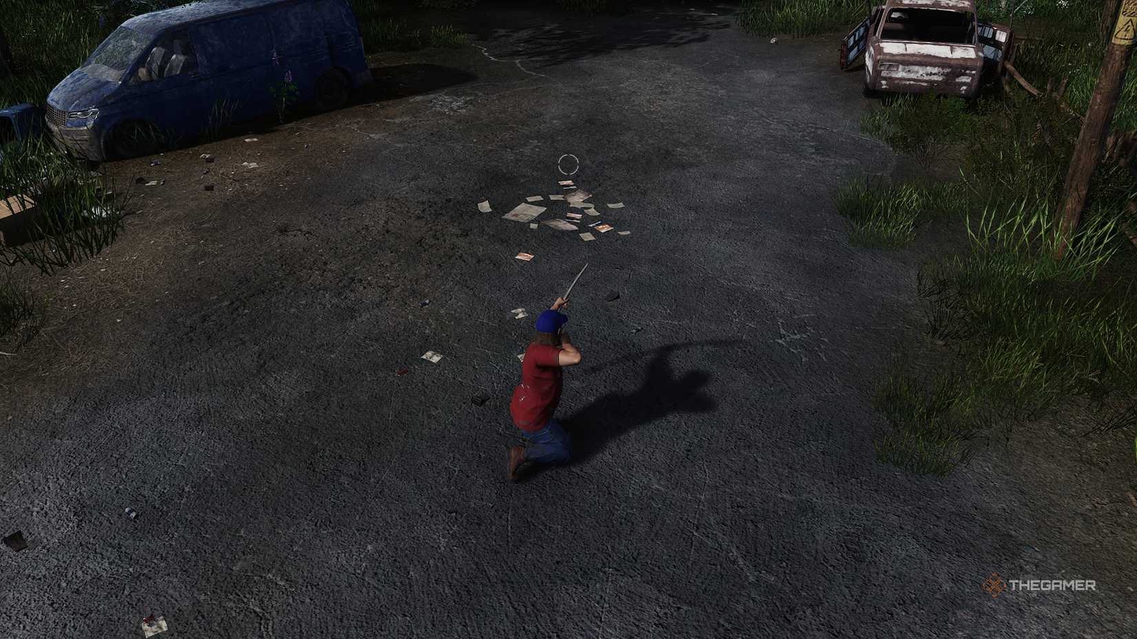 A player aiming a bow in HumanitZ.