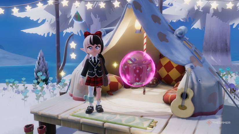 It's a pink bubble inside Heartopia's tent.