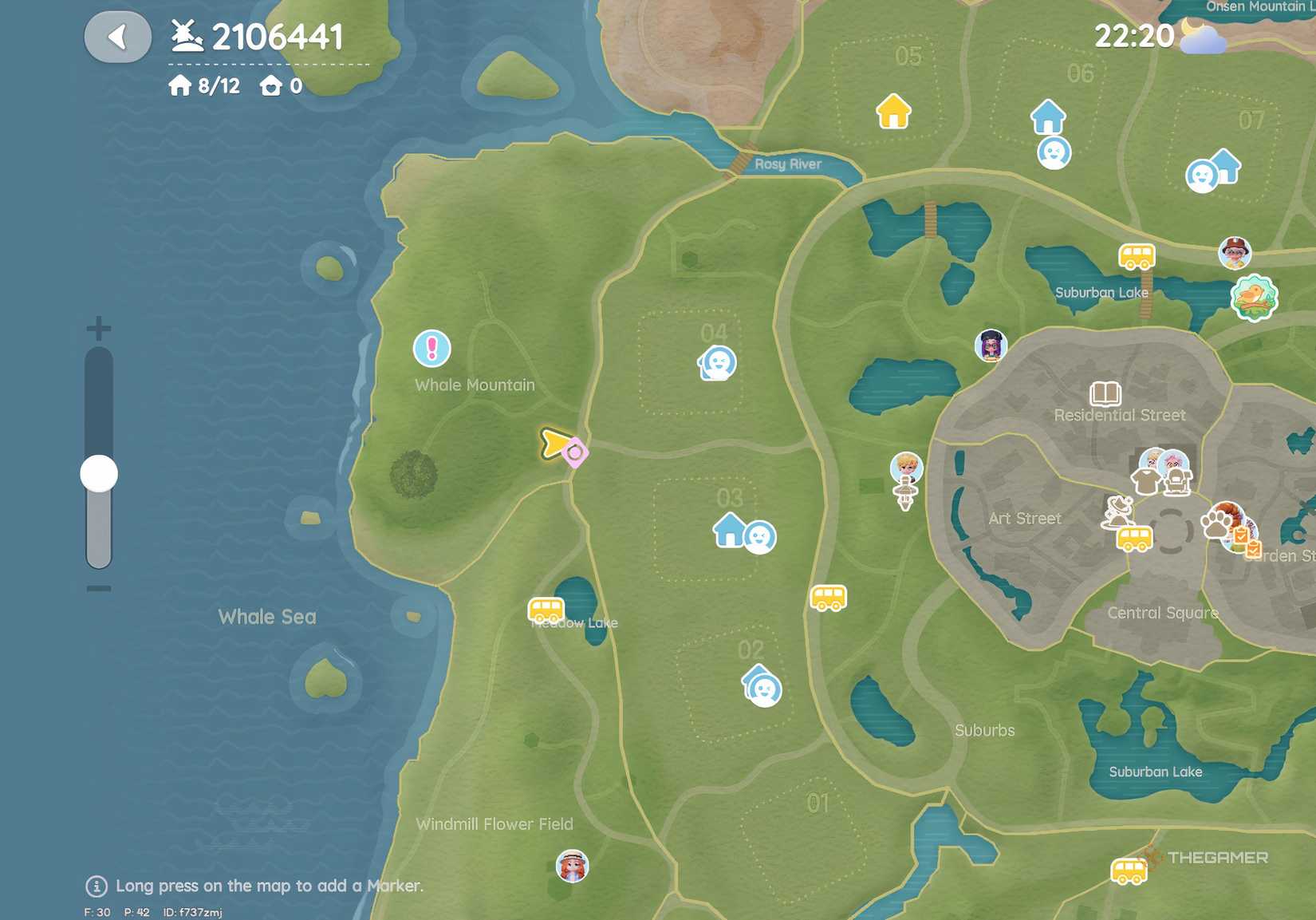 This is the map location of Pink Bubble 14 in Heartpia.