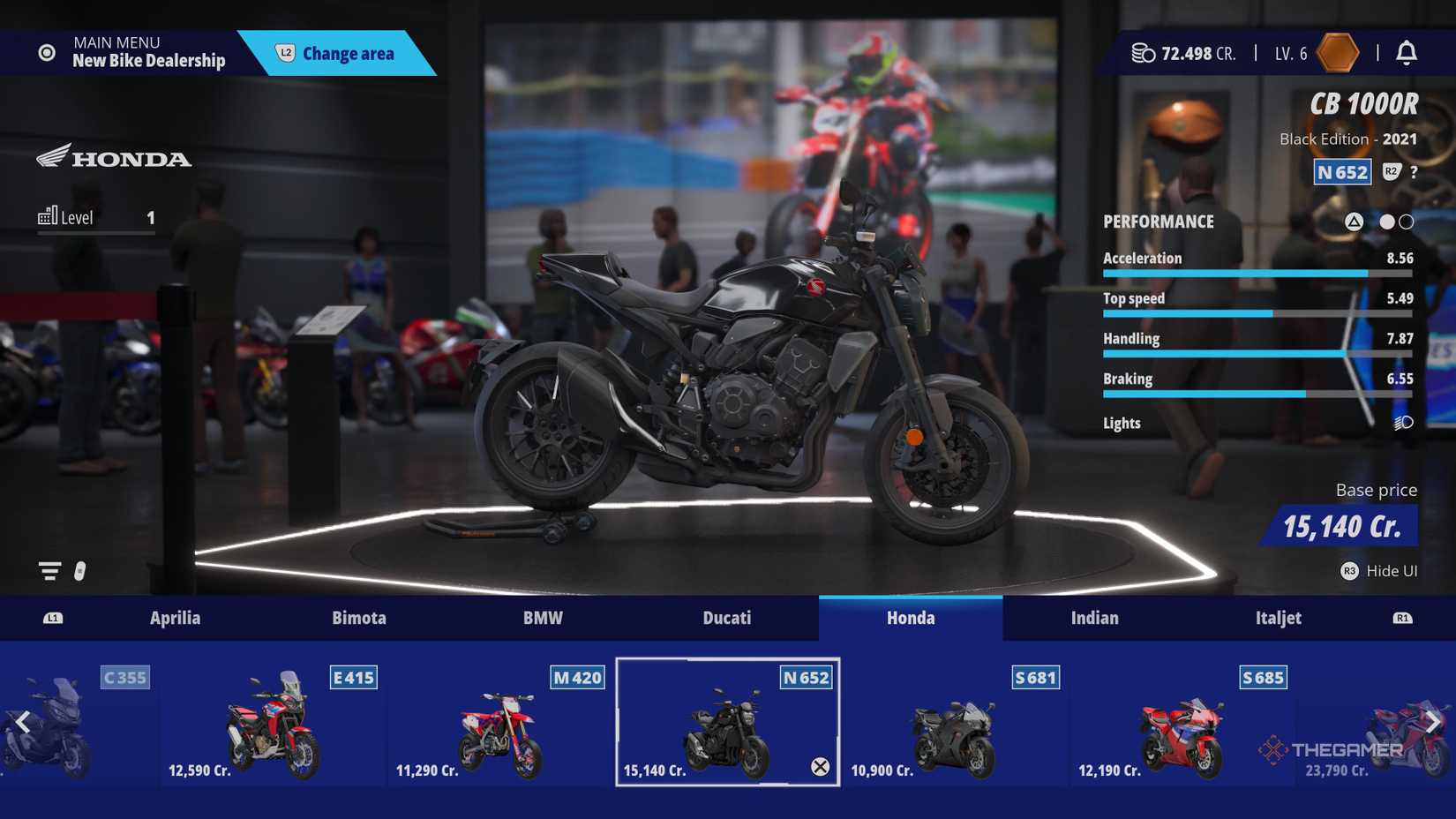 The Honda bike shop in Ride 6.