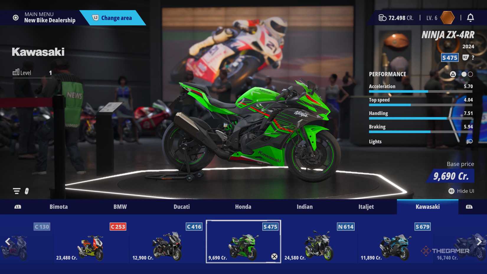 The Kawasaki bike shop in Ride 6.