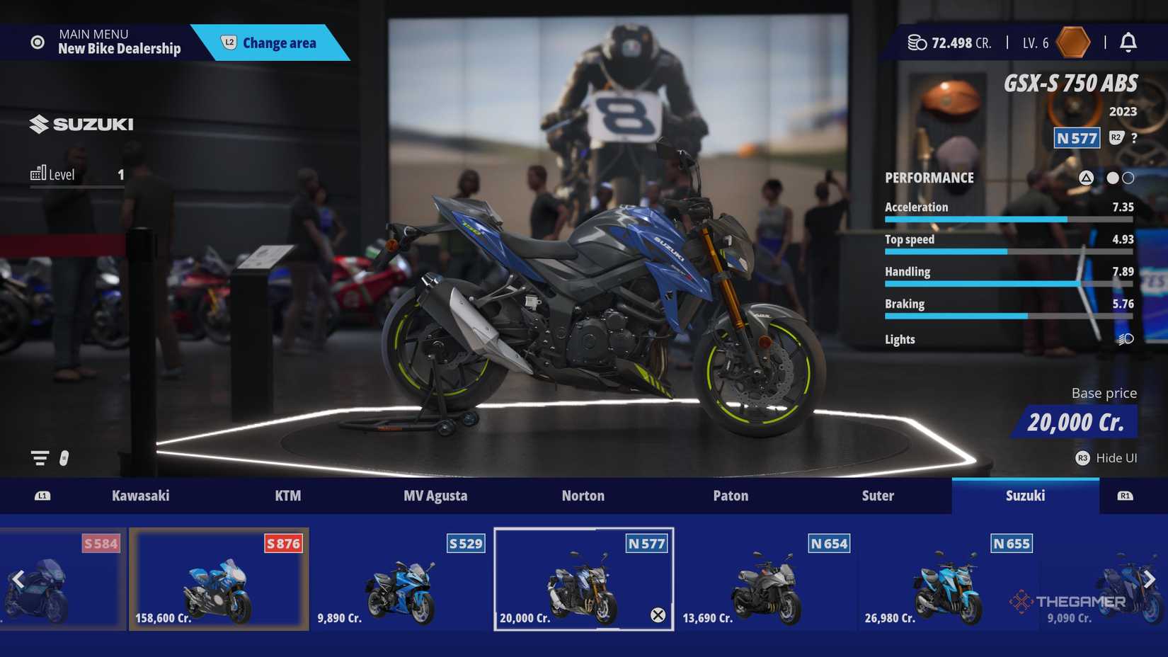 The Suzuki bike shop in Ride 6.