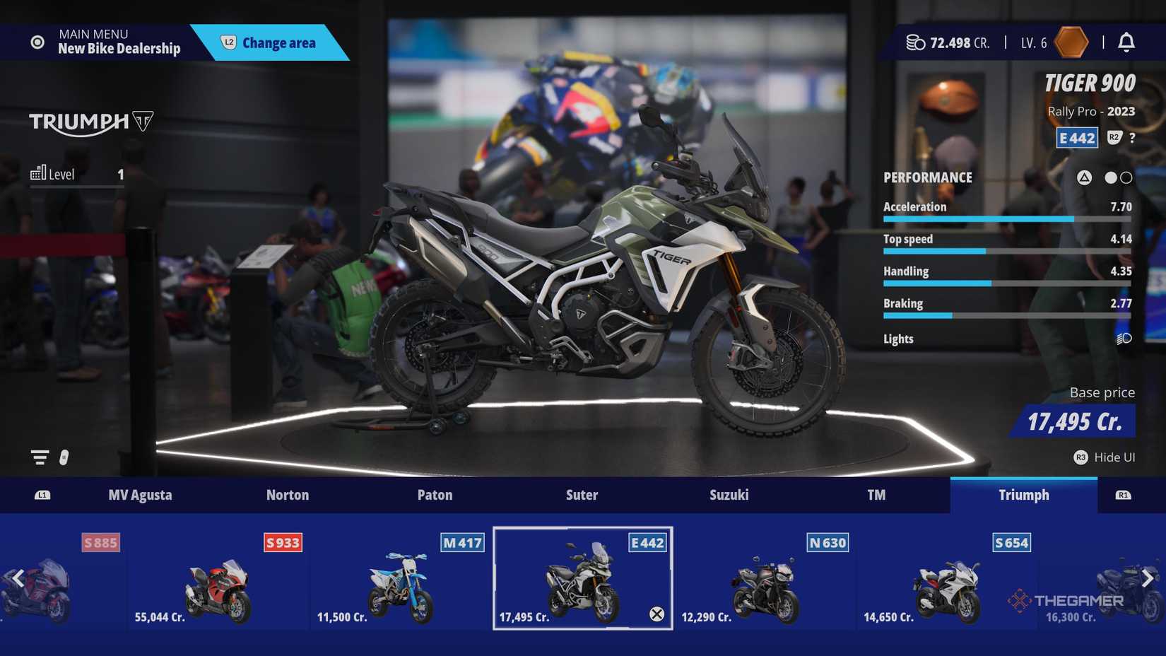 The Triumph bike shop in Ride 6.