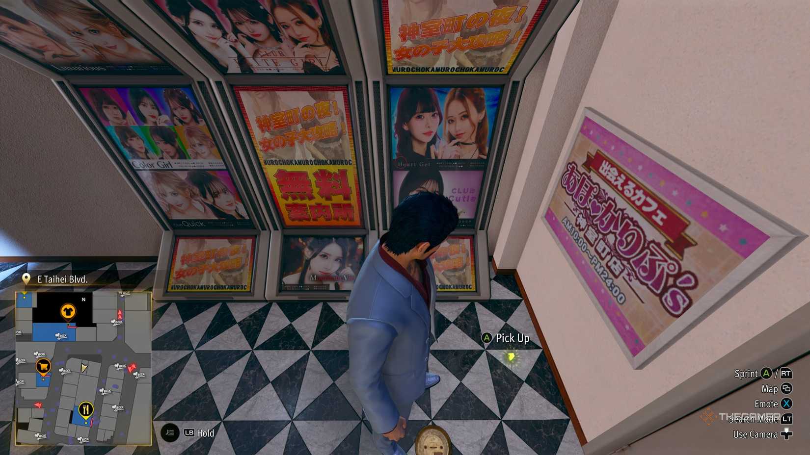 Kiryu next to the A4 Kamurocho locker key in Yakuza Kiwami 3.