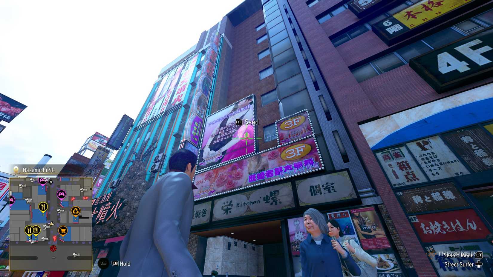 Kiryu next to the A5 Kamurocho locker key in Yakuza Kiwami 3.