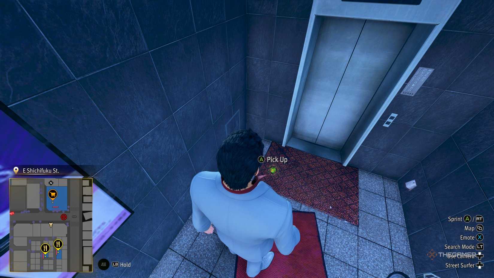 Kiryu next to the B2 Kamurocho locker key in Yakuza Kiwami 3.