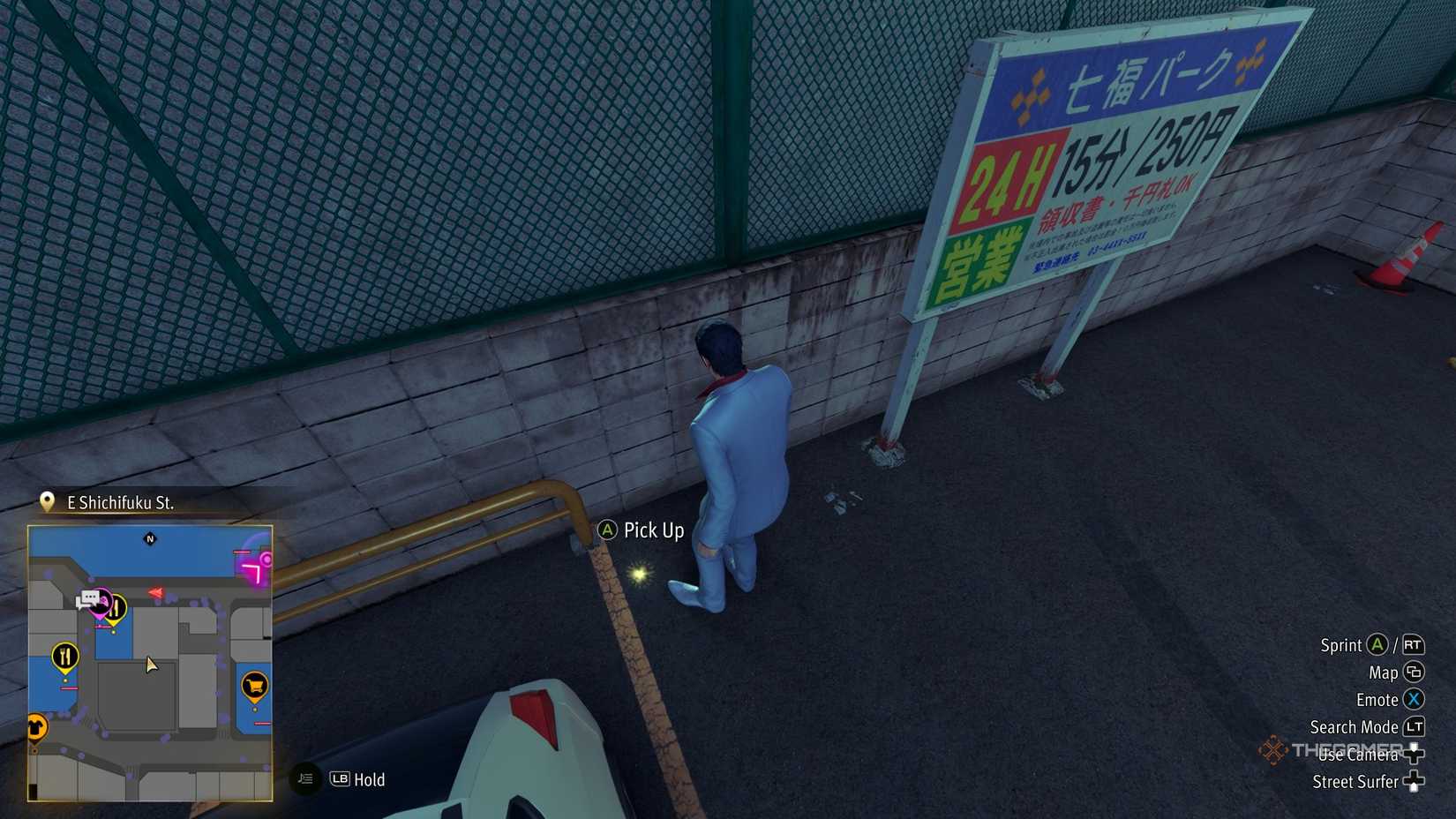 Kiryu next to the B4 Kamurocho locker key in Yakuza Kiwami 3.