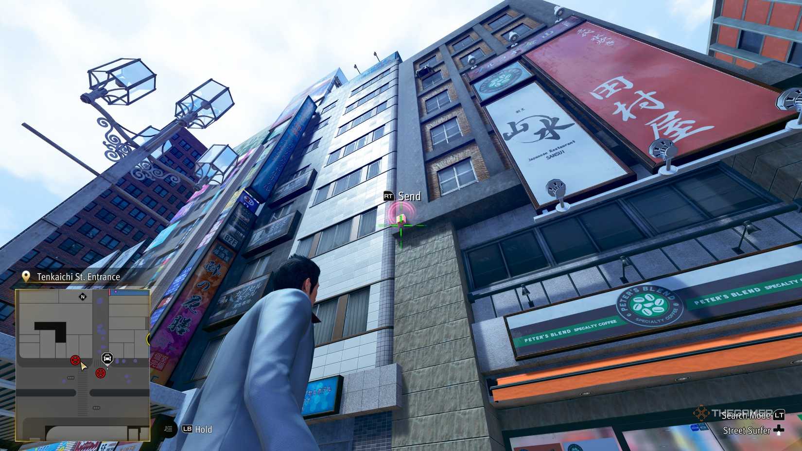 Kiryu next to the E5 Kamurocho locker key in Yakuza Kiwami 3.