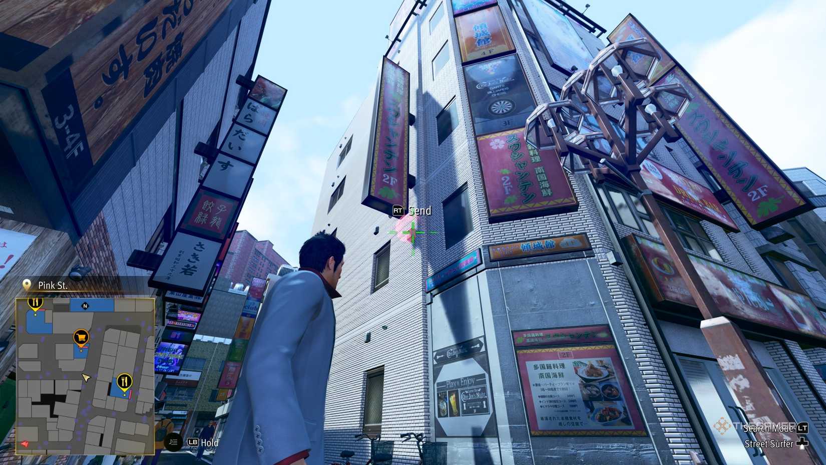 Kiryu next to the F5 Kamurocho locker key in Yakuza Kiwami 3.