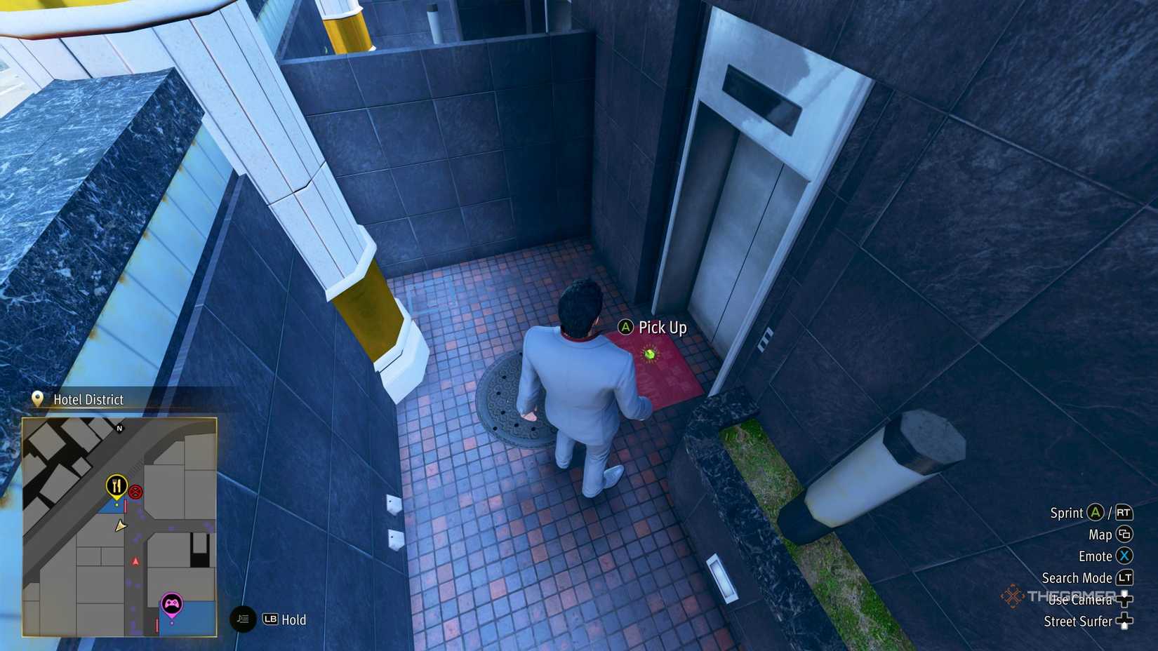Kiryu next to the H4 Kamurocho locker key in Yakuza Kiwami 3.