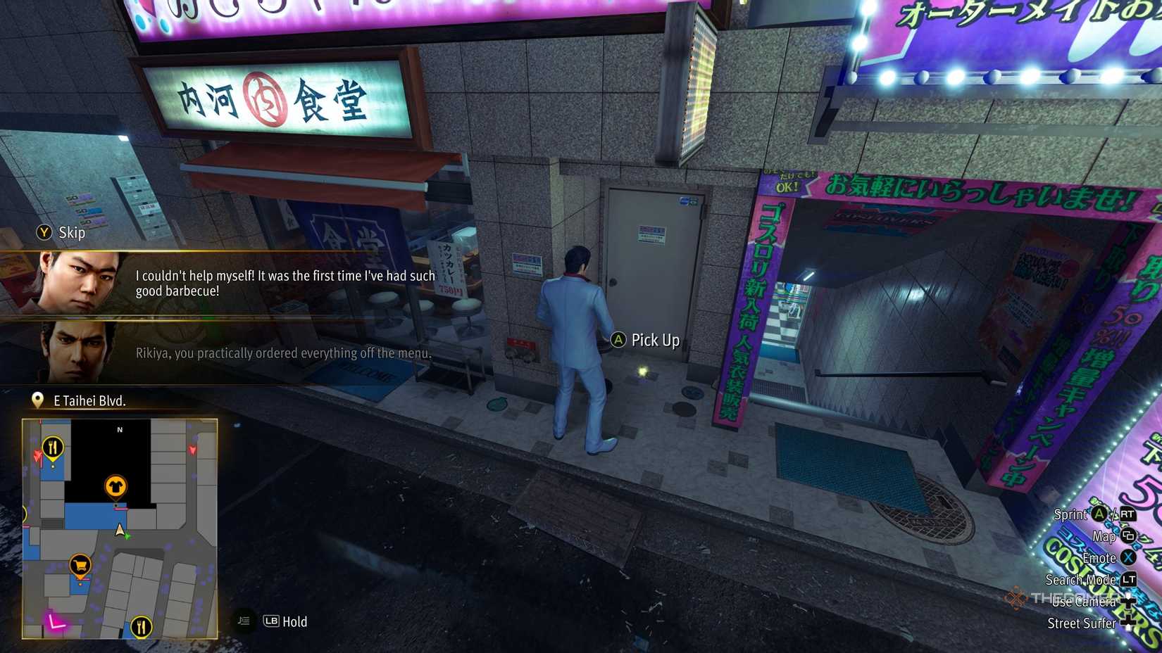 Kiryu next to the I2 Kamurocho locker key in Yakuza Kiwami 3.