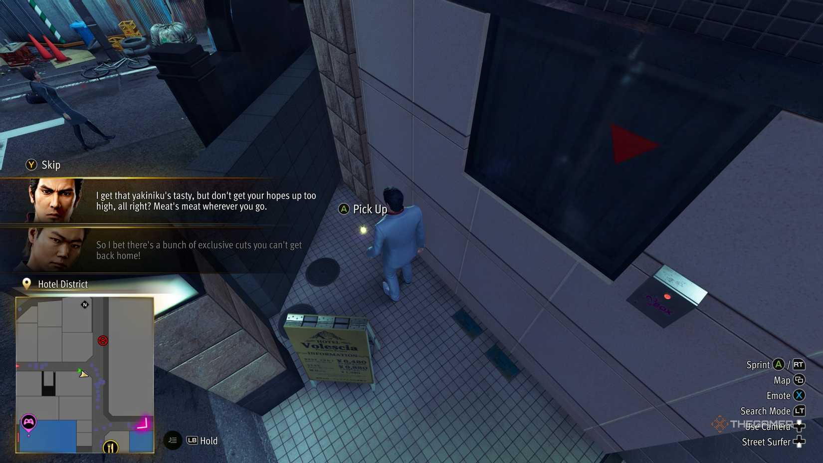 Kiryu next to the I3 Kamurocho locker key in Yakuza Kiwami 3.