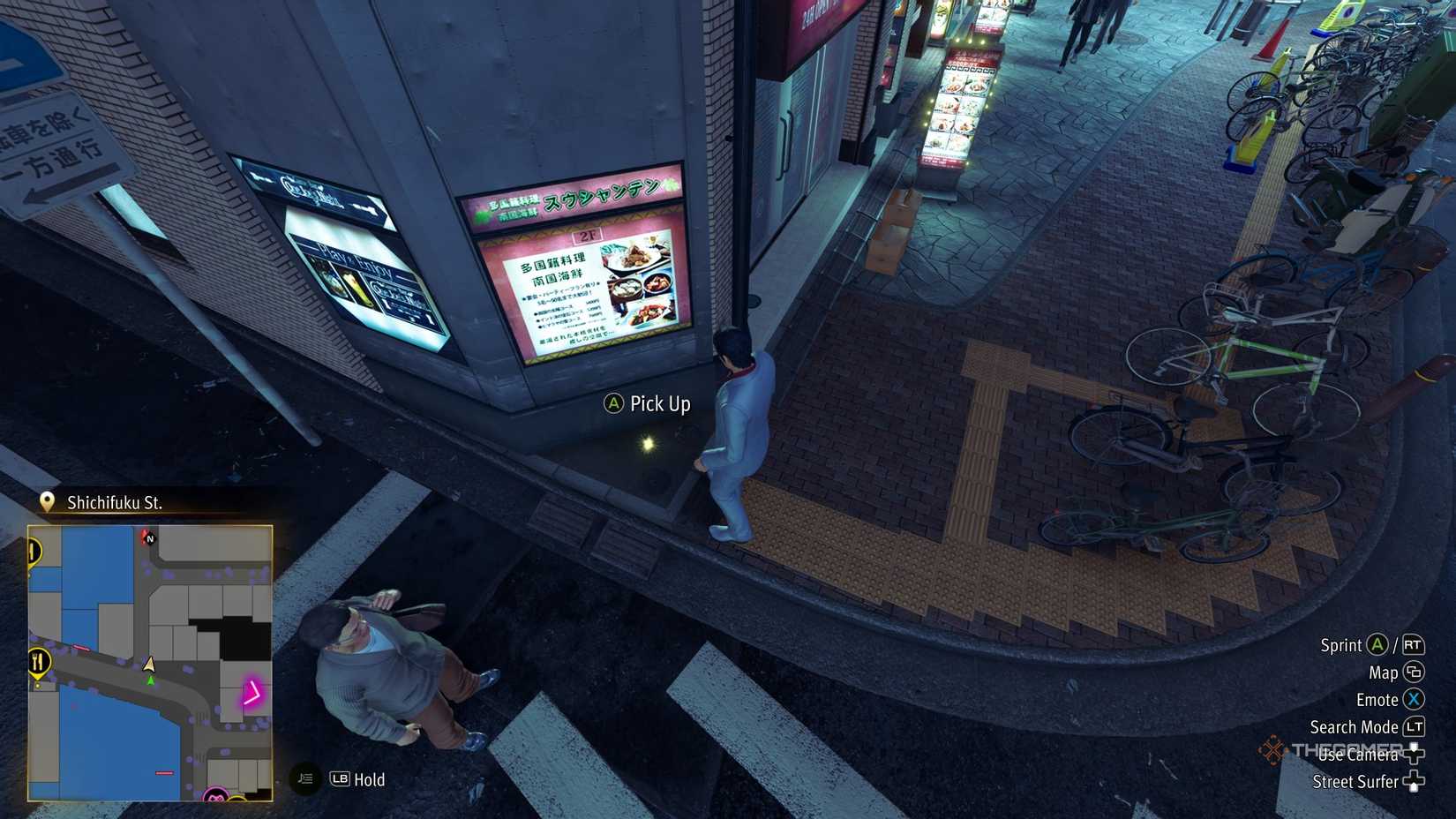 Kiryu next to the I4 Kamurocho locker key in Yakuza Kiwami 3.
