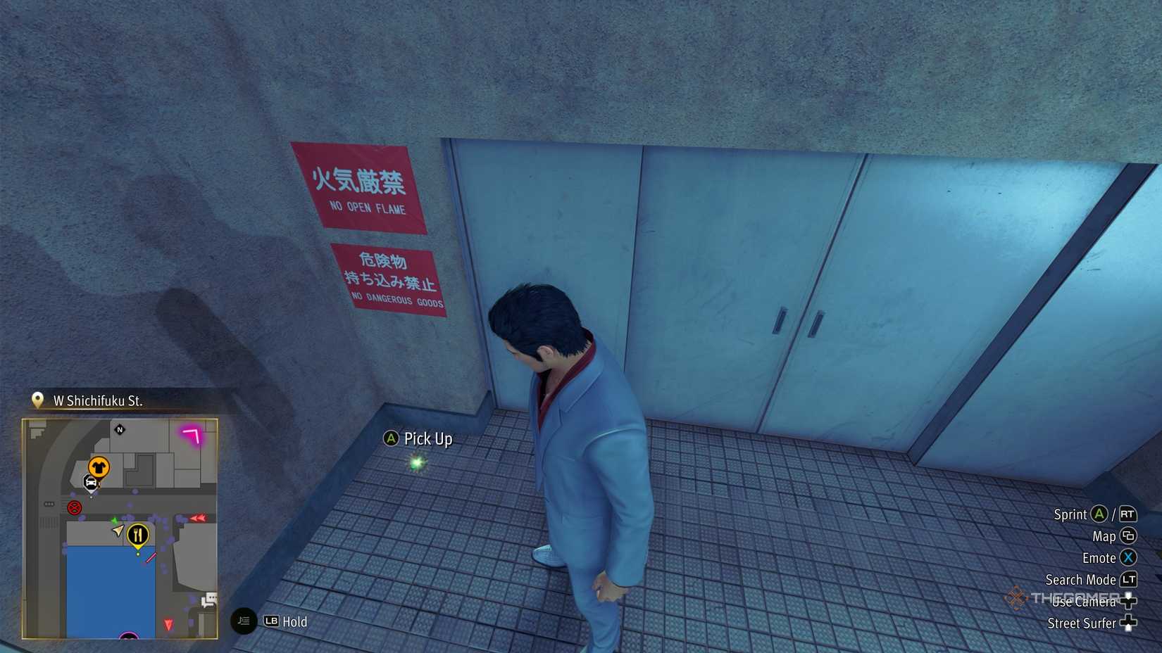 Kiryu next to the J1 Kamurocho locker key in Yakuza Kiwami 3.