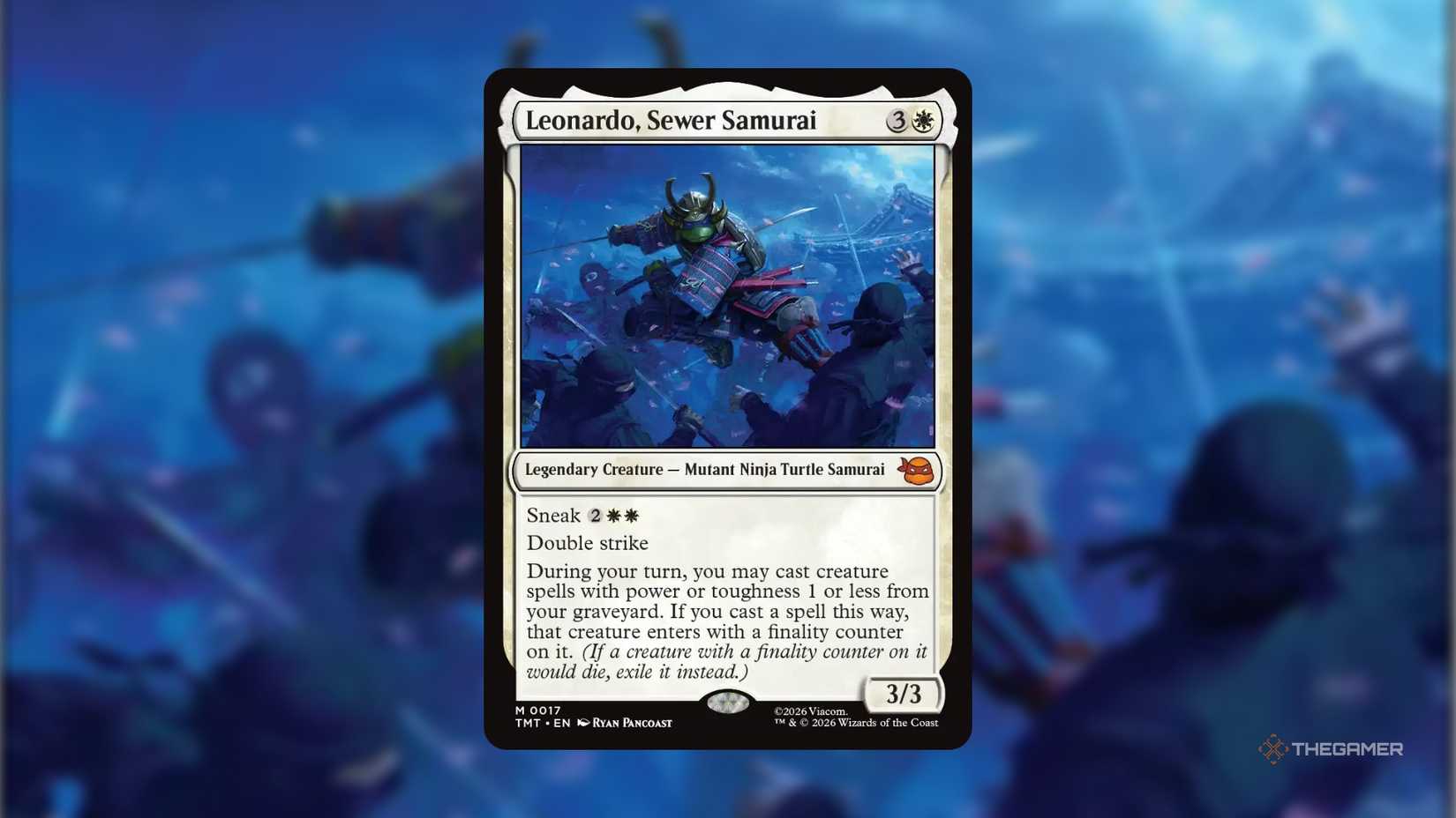 Leonardo, a sewer samurai MTG card from TMNT.