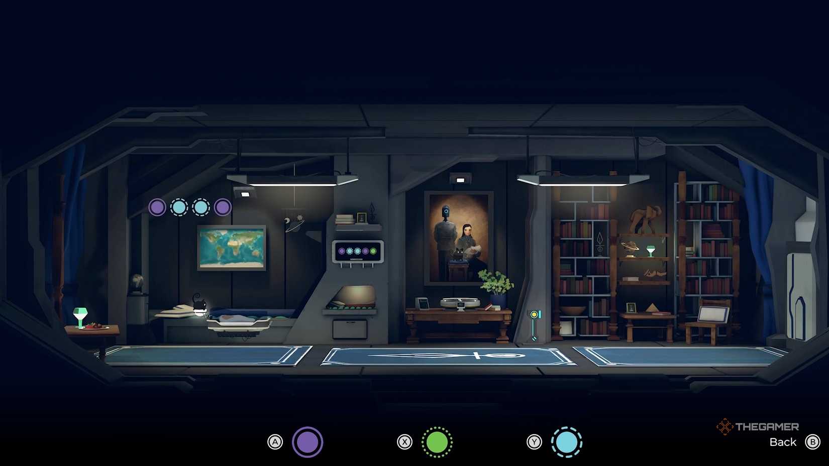 Mui tries to put a baby to sleep in Planet of Lana 2.