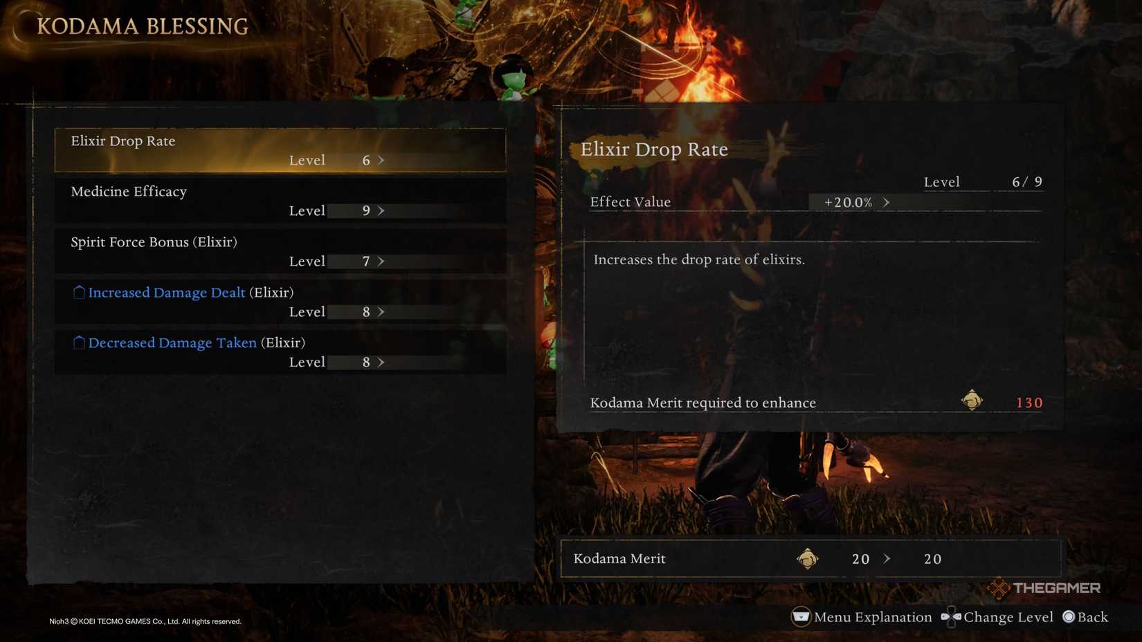 A list of Kodama Blessing in Nioh 3.