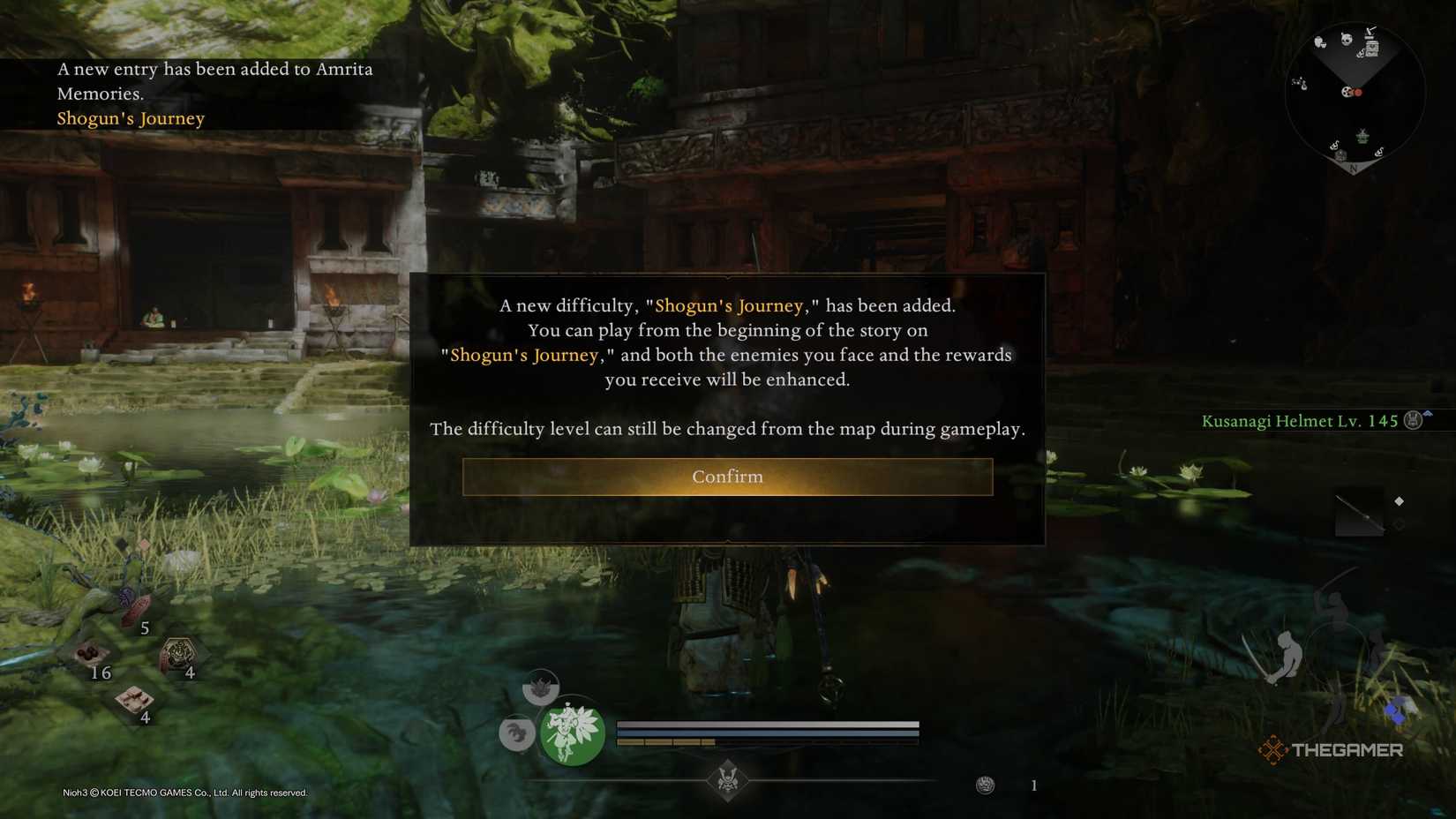 Unlocks Shogun's Journey in Nioh 3.