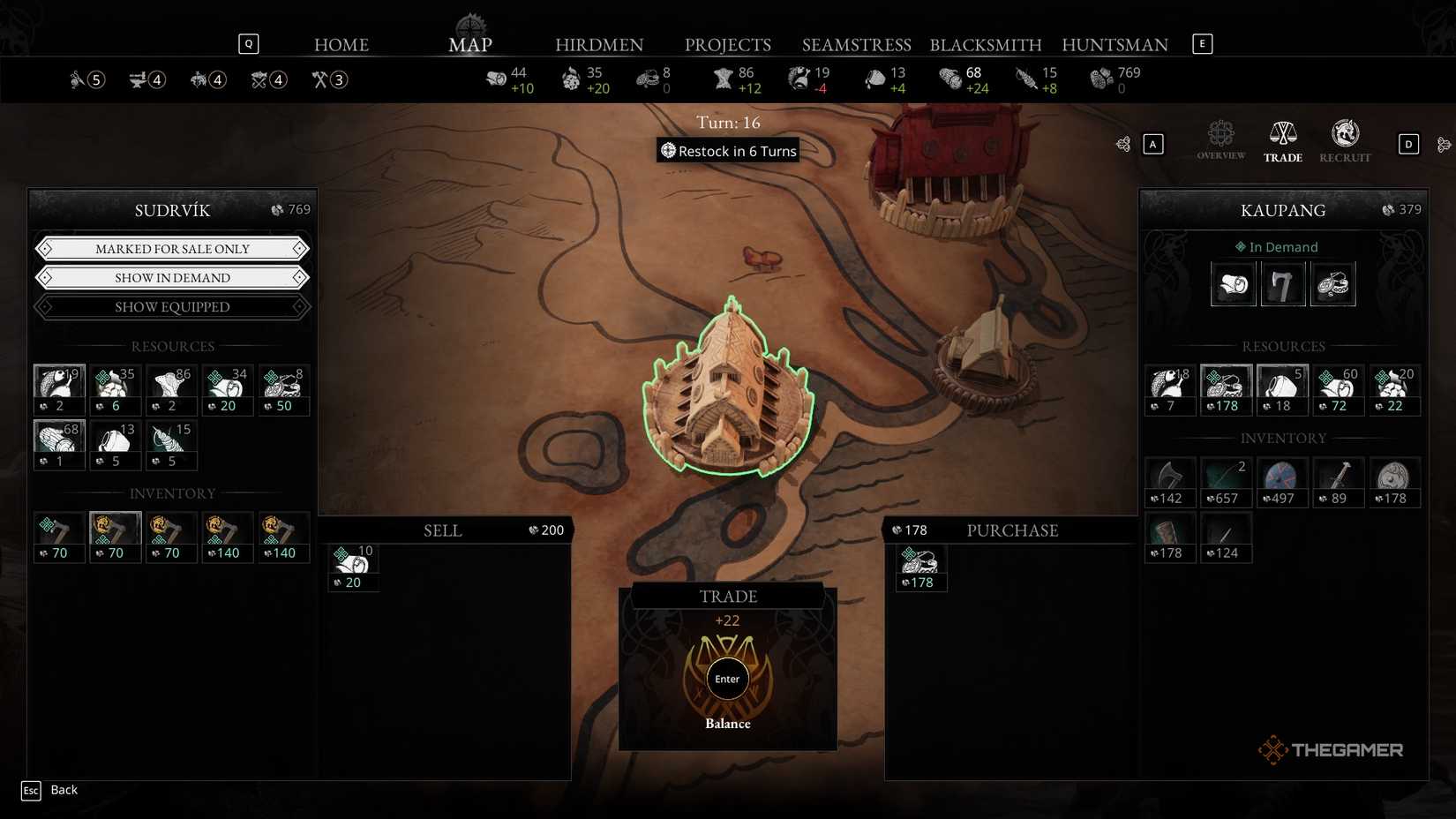 Norse Oath Of Blood - trade unlocked, showing a longhouse figure on a map.