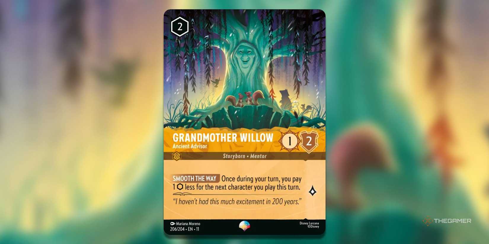 Grandmother Willow, Ancient Advisor Disney Lorcana card.
