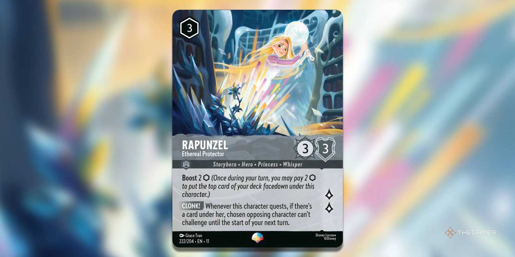 Rapunzel, Ethereal Protector, Disney Lorcana card.