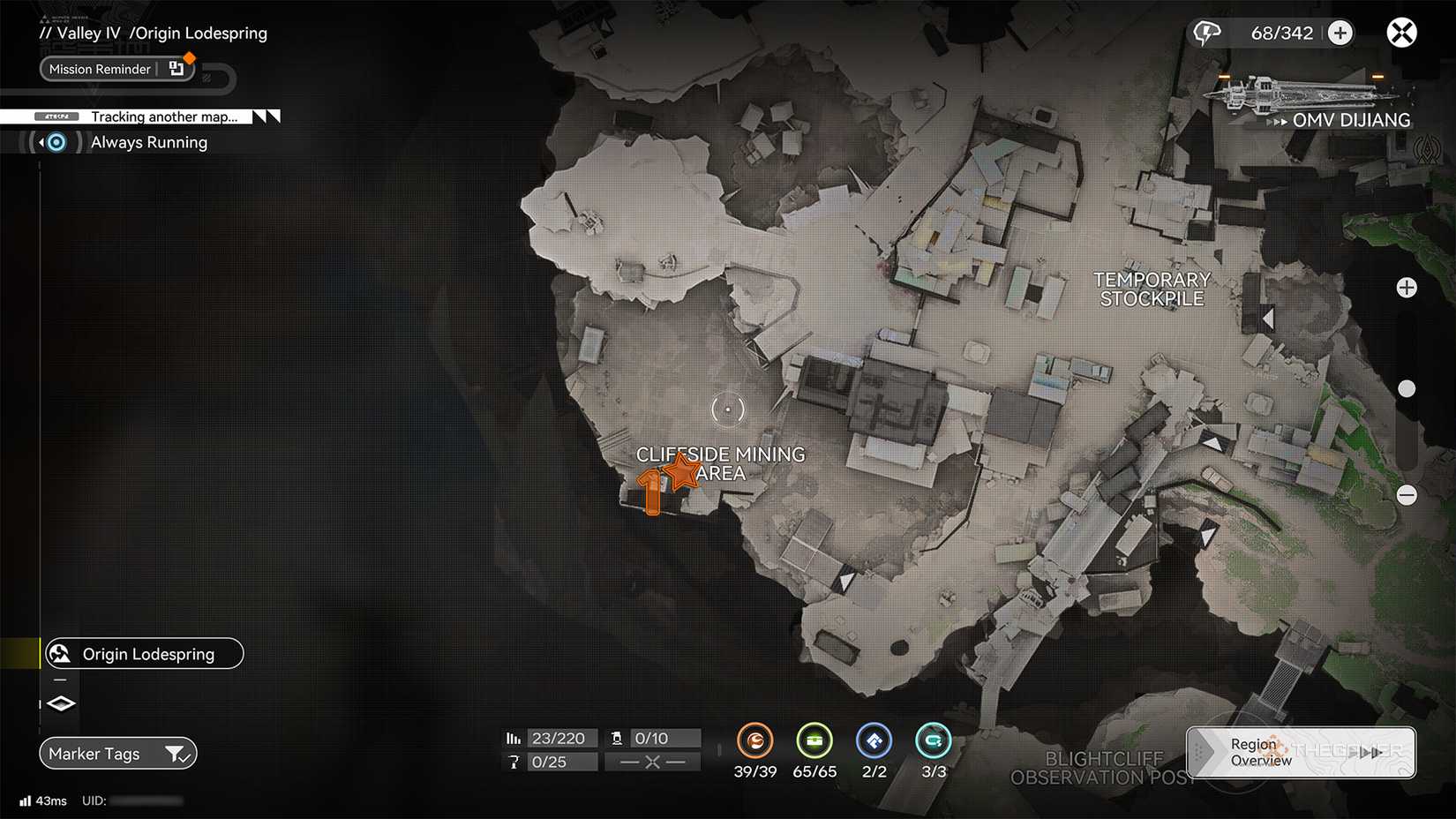 Aurylene location in Origin Lodespring - Cliffside Mining Area in Arknights: Endfield.