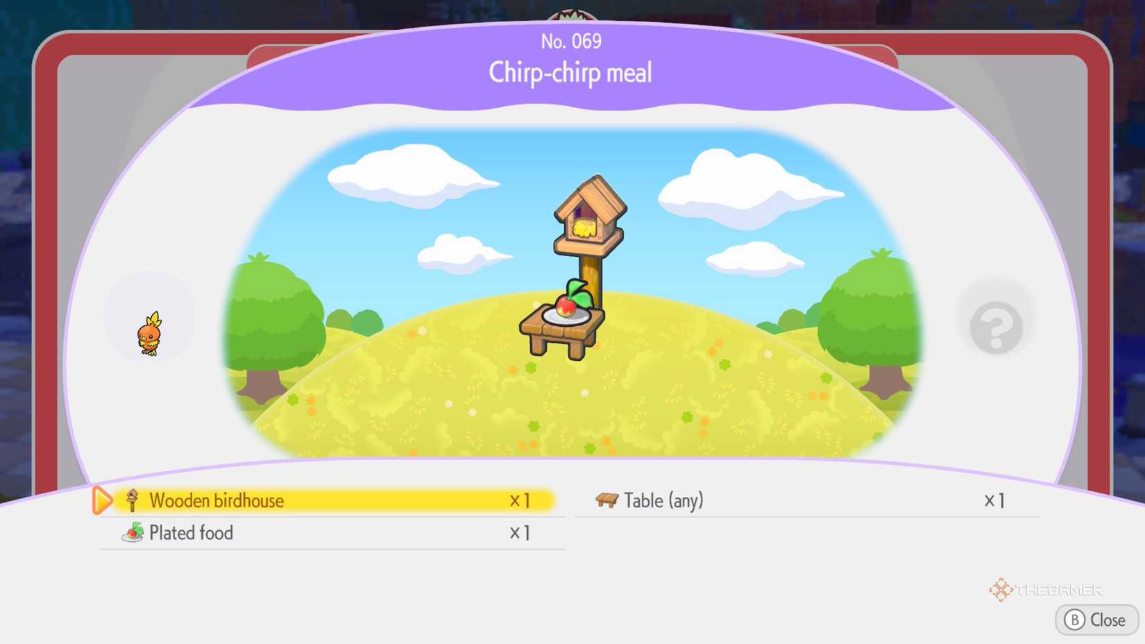 Pokemon Pokopia Chirp Chirp Meal Habitat ingredients