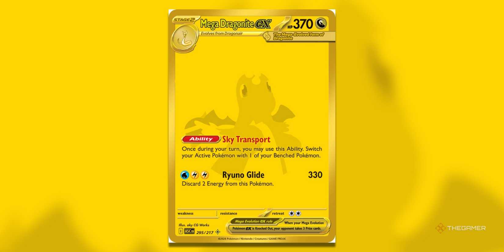 This is Ascended Heroes Mega Dragonite ex MHR from the Pokemon TCG.