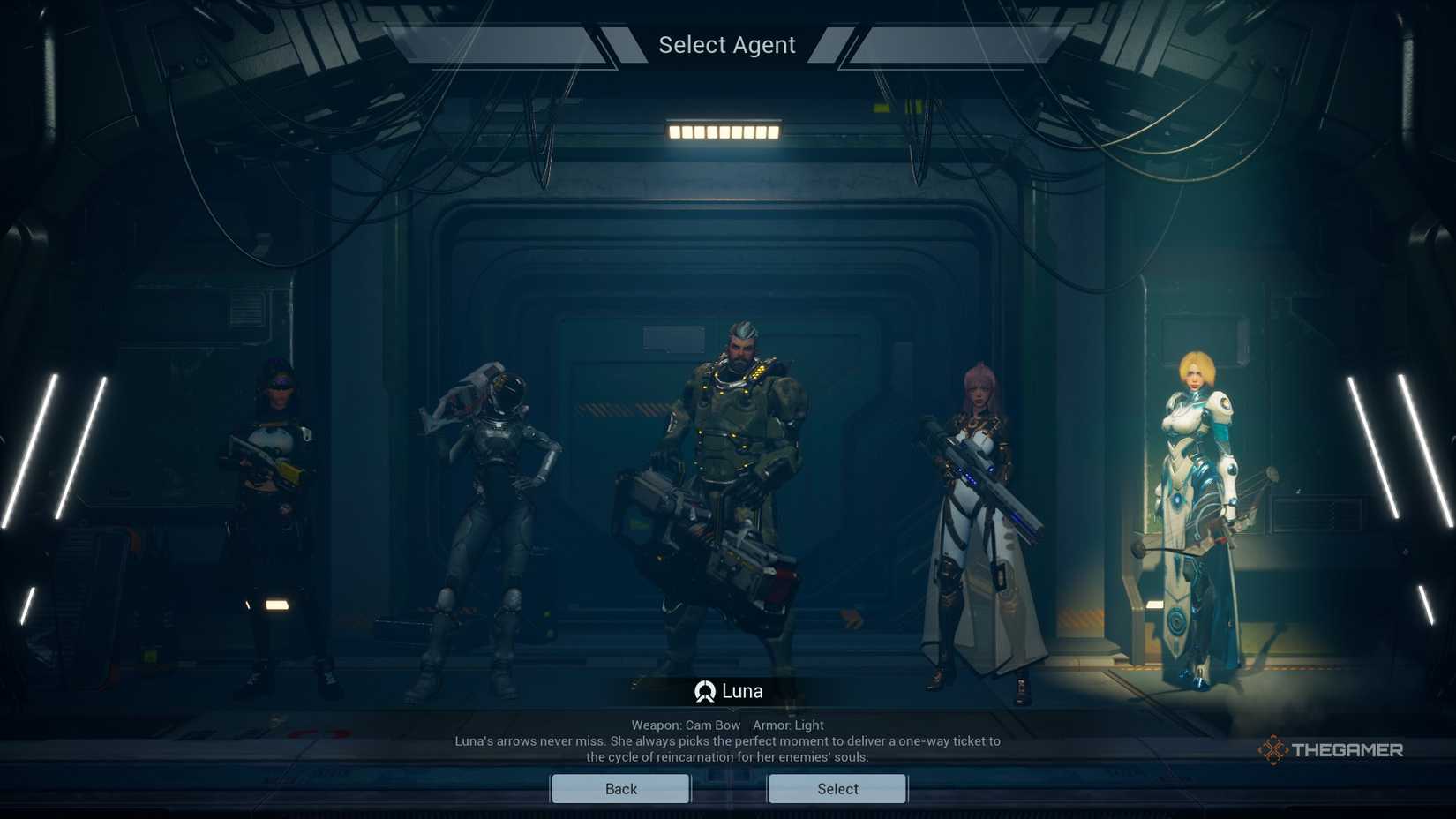 The character select screen with all the unlocked characters in RIP.