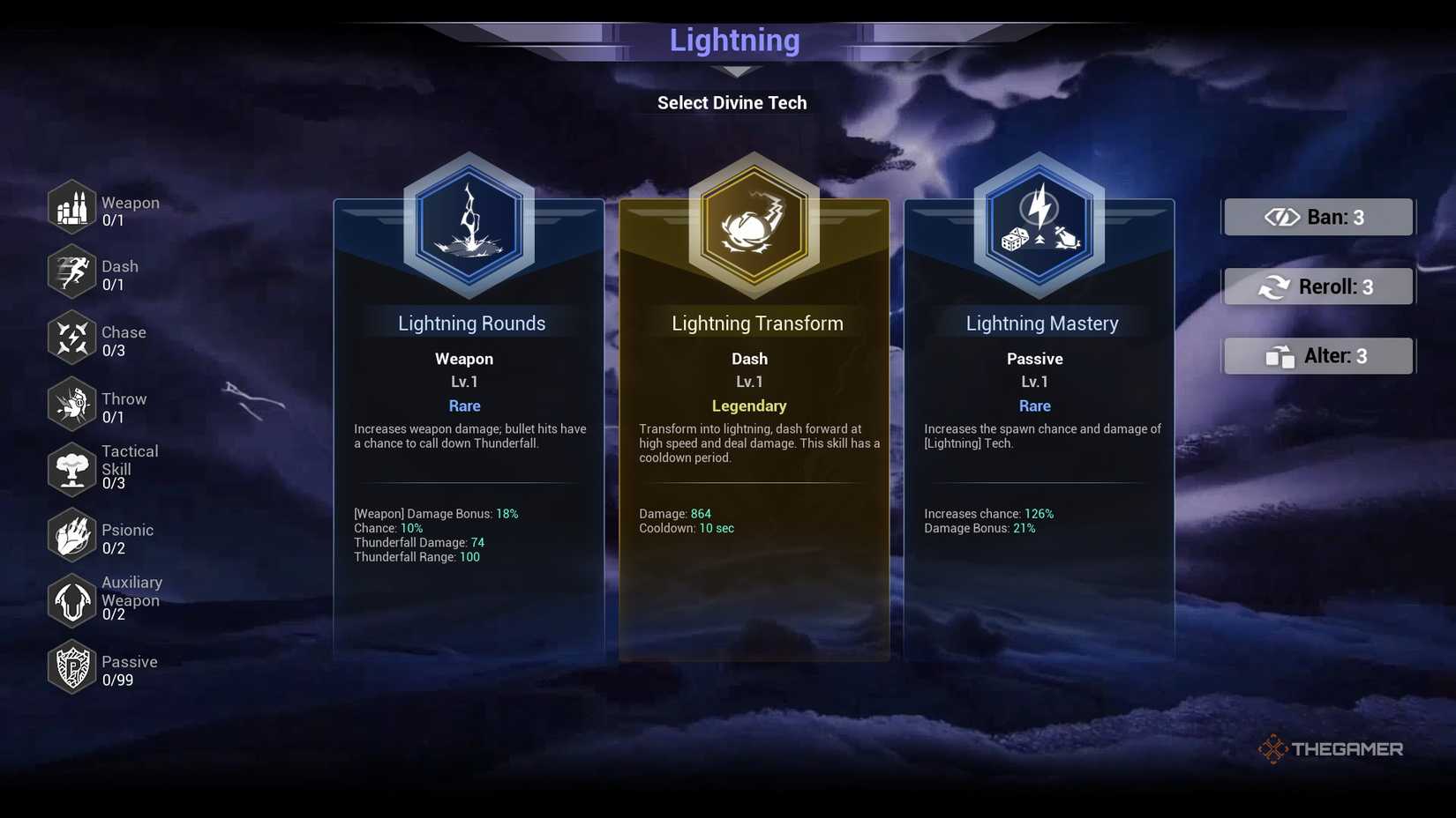 Take a look at Lightning Transform Tech Divine from RIP (Reincarnation Insurance Program).