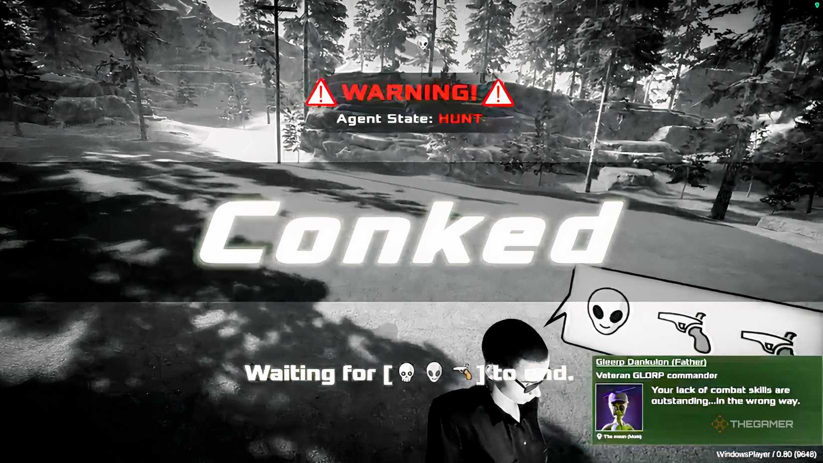 Roadside investigation agent hunt conked screen.