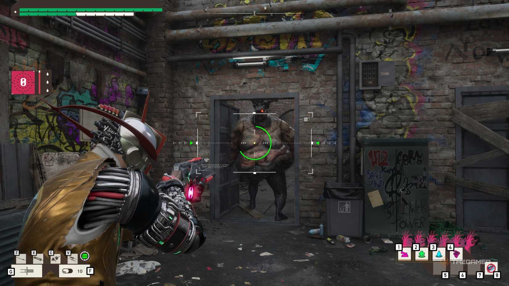 Romeo aiming a shotgun in Romeo is a Dead Man.