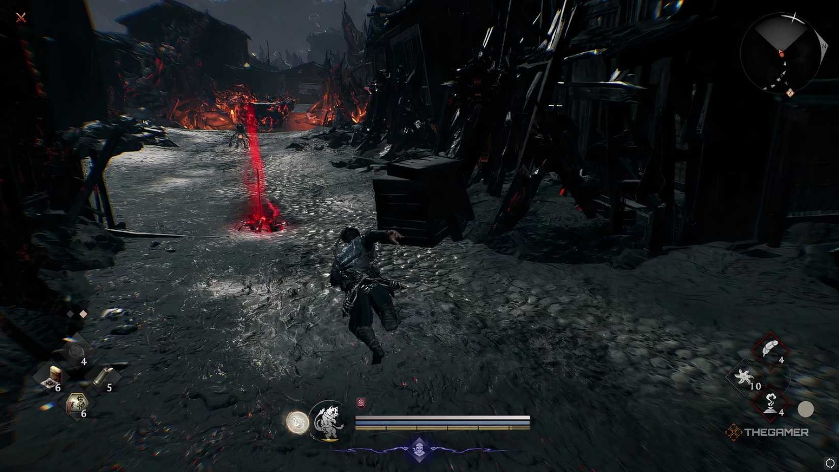 Running towards the running water secret skill text in Nioh 3.