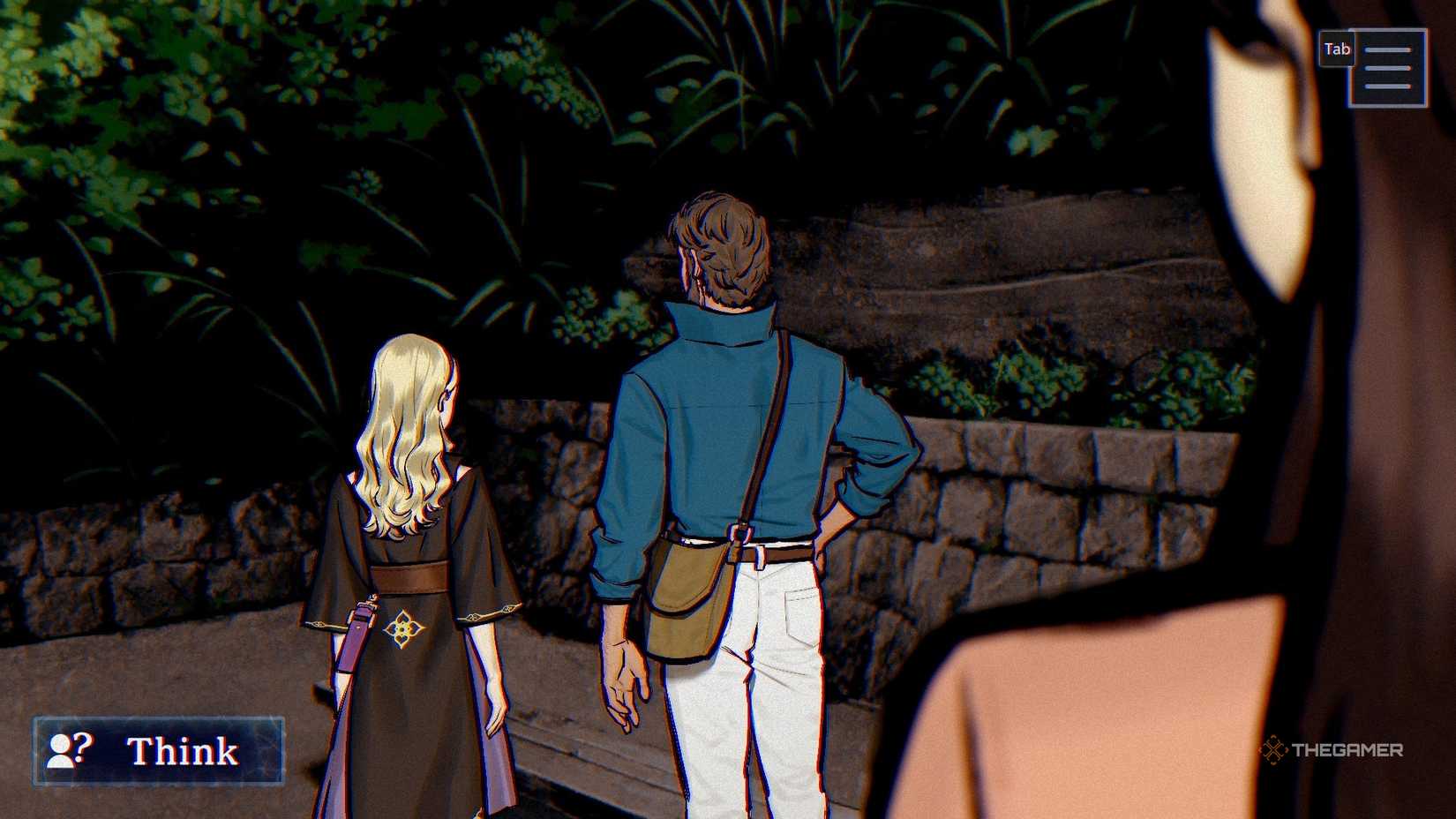 Sato standing behind Avi and Circe in Paranormasight The Mermaid's Curse.