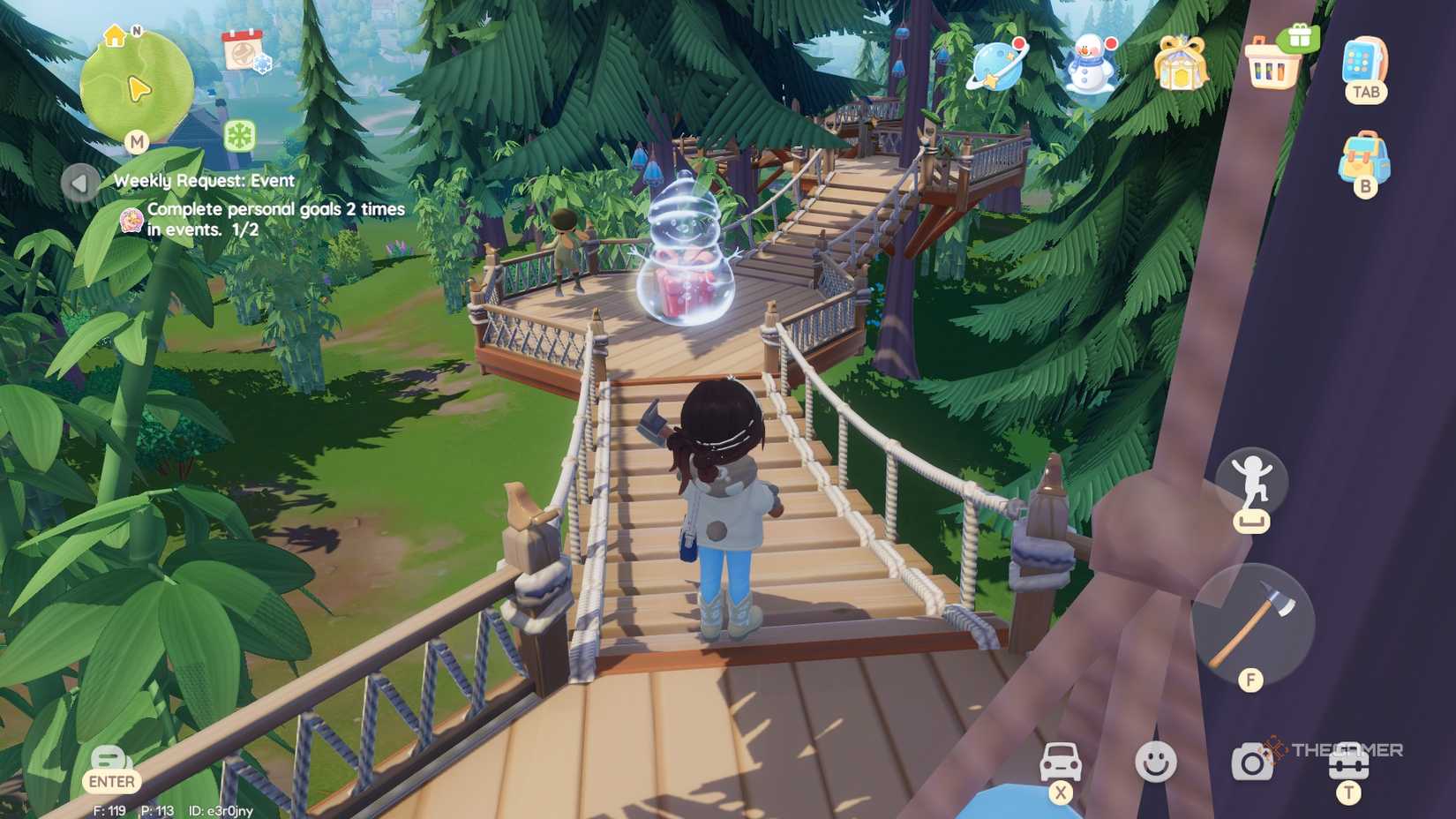 مکان حباب آدم برفی Heartopia 4.