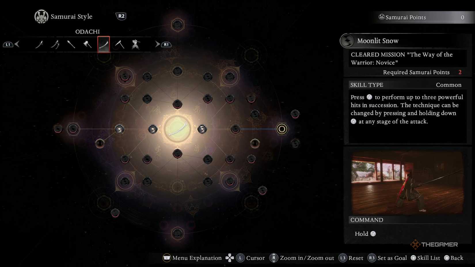 As part of the best Odachi build, I'd pick the Moonlight Snow Martial Arts skill from Nioh 3.