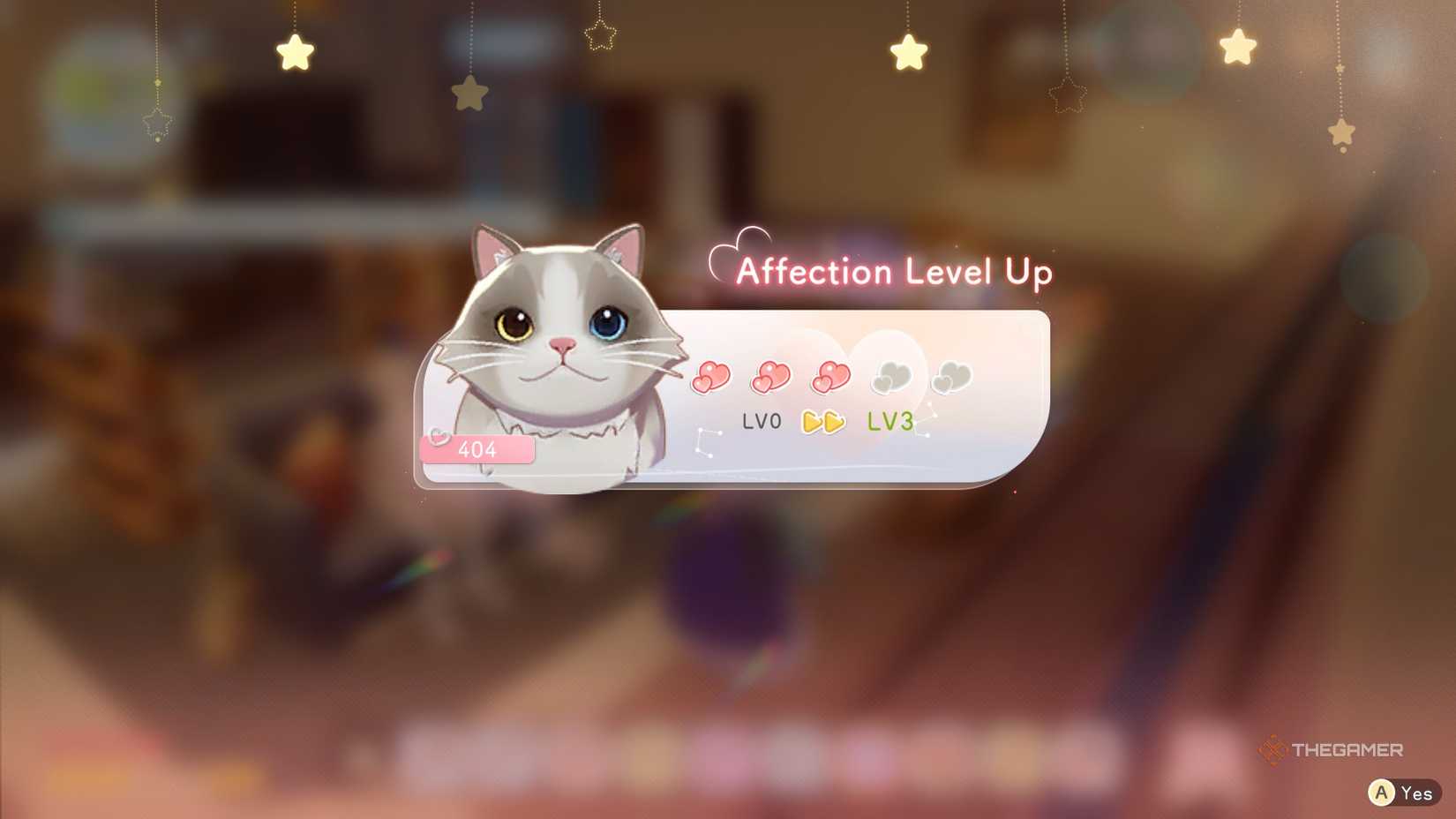 Starsand Island adopt a cat affection level.