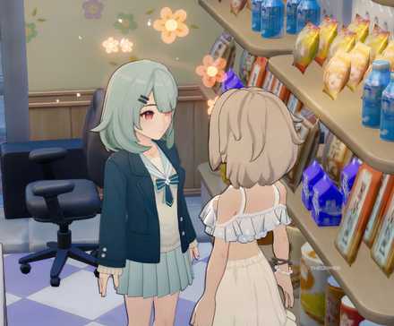 Starsand Island two female characters in a store.