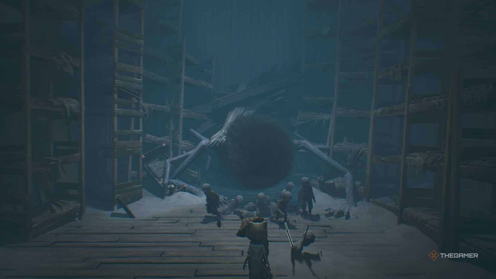 The boss fight begins against Mother in Reanimal.