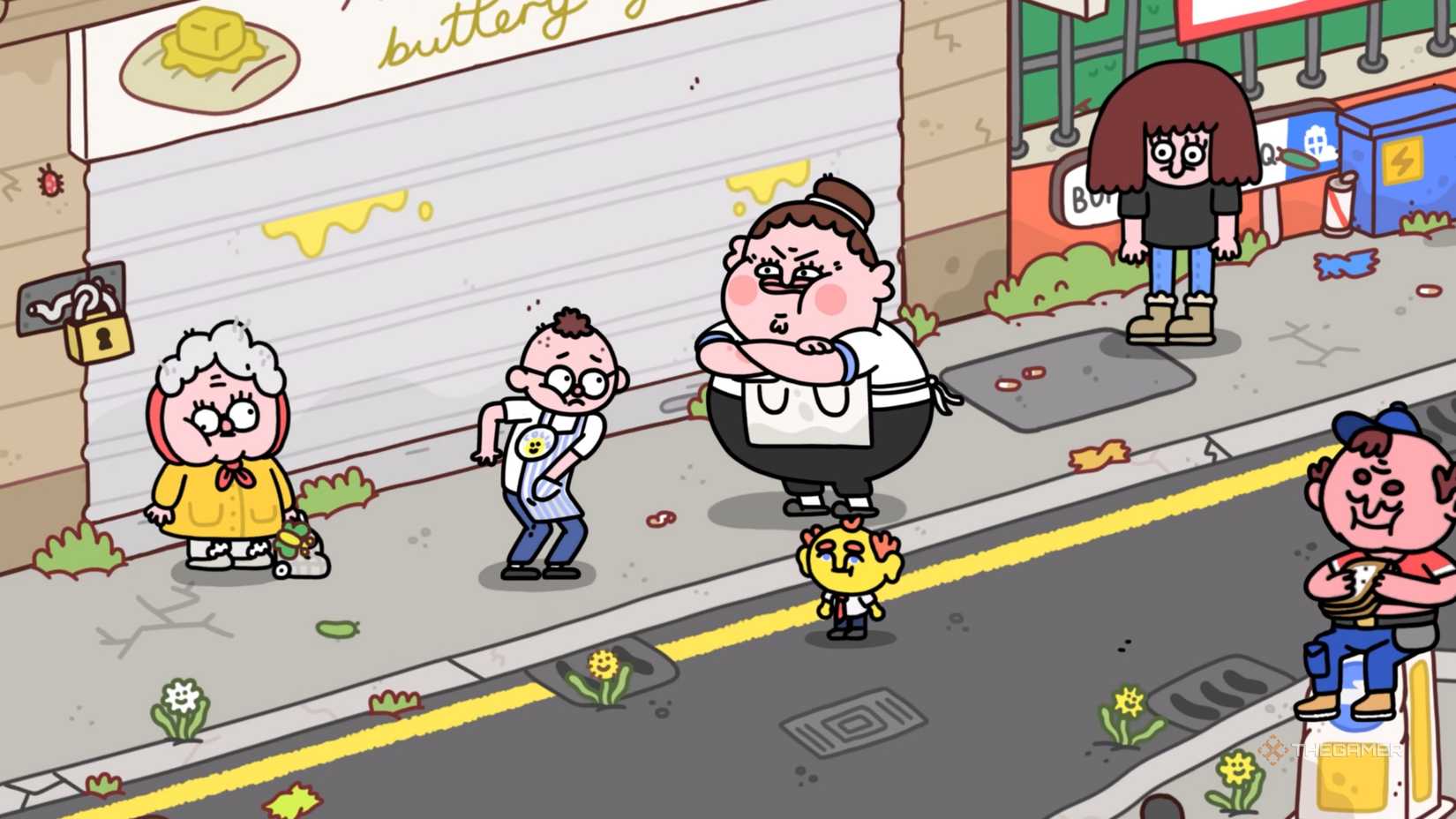 I'm glad there's gameplay that shows cartoon people on dirty streets.